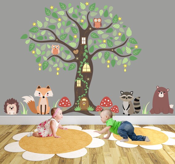 Enchanted Forest Decal Woodland Wall Stickers Around An Owl Hong Kong - Forest Nursery Wall Decals Enchanted Forest Decal Woodland Wall Stickers Around An Owl Hong Kong - Forest Nursery Wall Decals