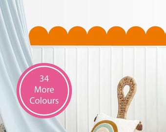 Scallop Wall Stickers: Nursery room decor, arch border, removable decals, bedroom decoration