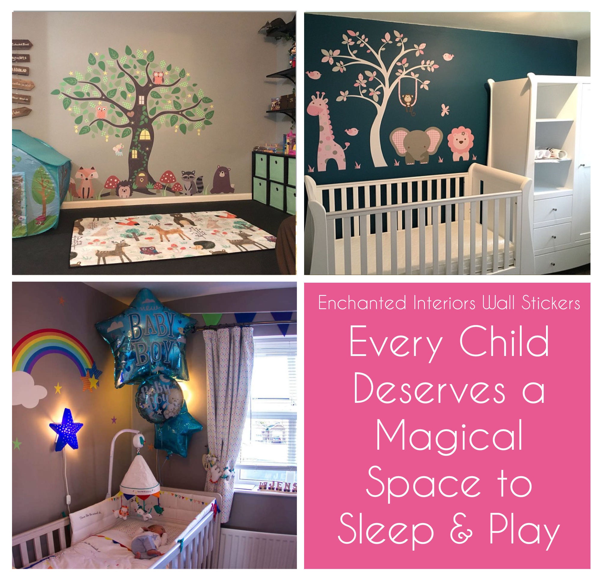 Jungle Animal Decals Gender Neutral Wall Stickers Giraffe Etsy UK