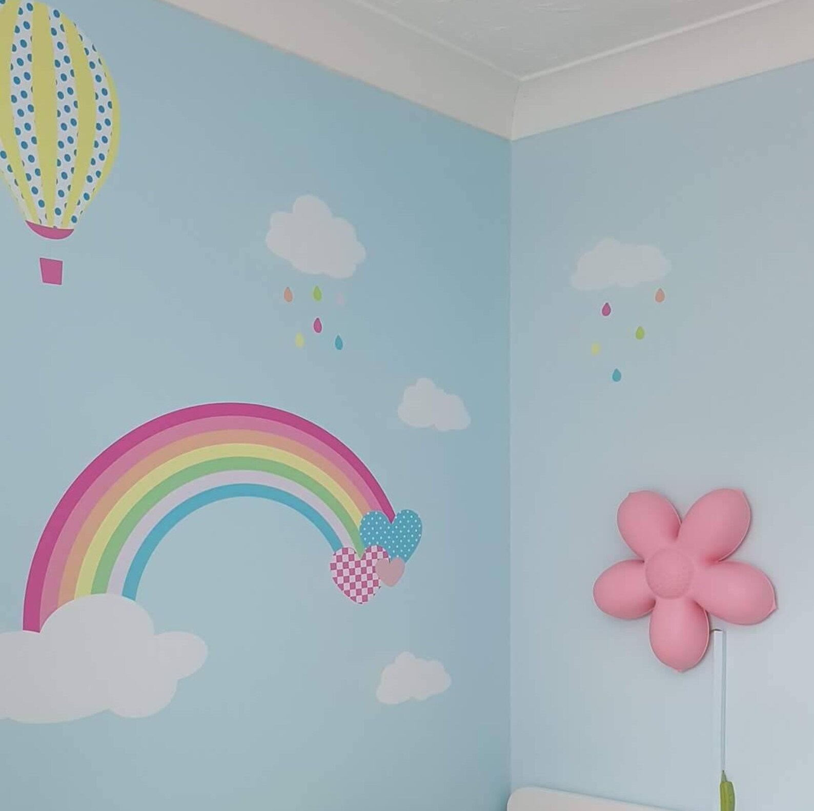 Rainbow Baby Wall Decal Hot Air Balloon Wall Stickers. White Etsy