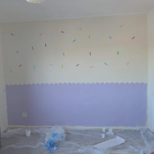 Plantilla adhesiva con borde festoneado: decoración para habitación infantil, borde de arco pintado, plantilla adhesiva de pared removible, decoración para dormitorio de niños y niñas imagen 7