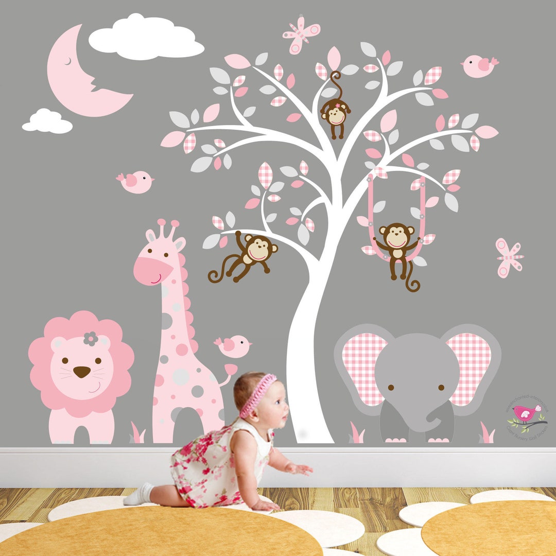 Mapamundi infantil Animals pink - Laluilolo Kids Decor