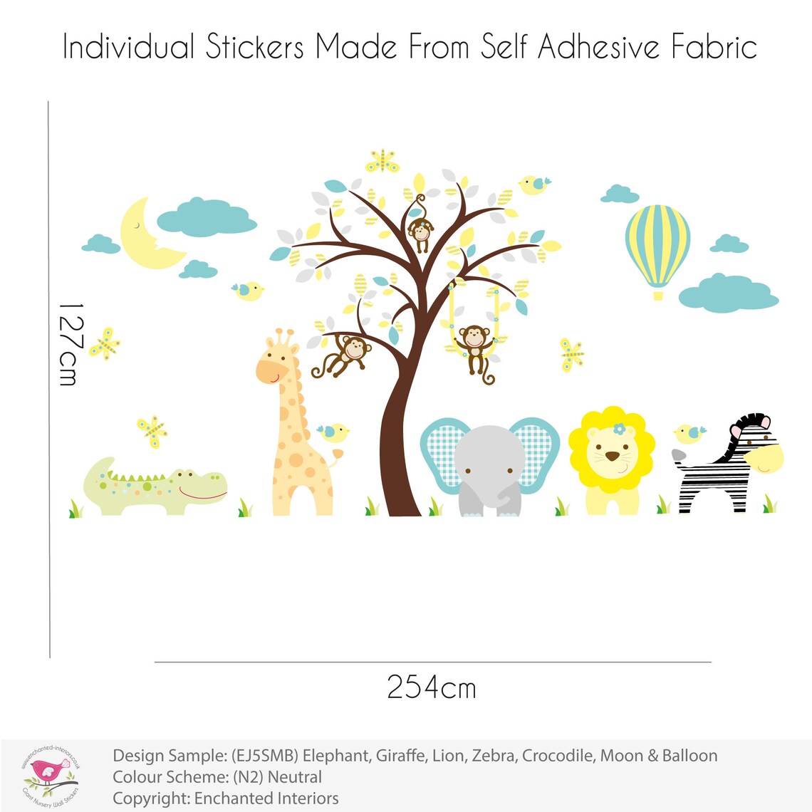 Jungle Animal Decals Gender Neutral Wall Stickers Giraffe Etsy