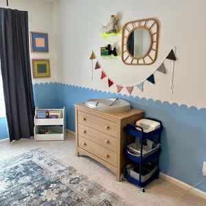 Plantilla adhesiva con borde festoneado: decoración para habitación infantil, borde de arco pintado, plantilla adhesiva de pared removible, decoración para dormitorio de niños y niñas imagen 8