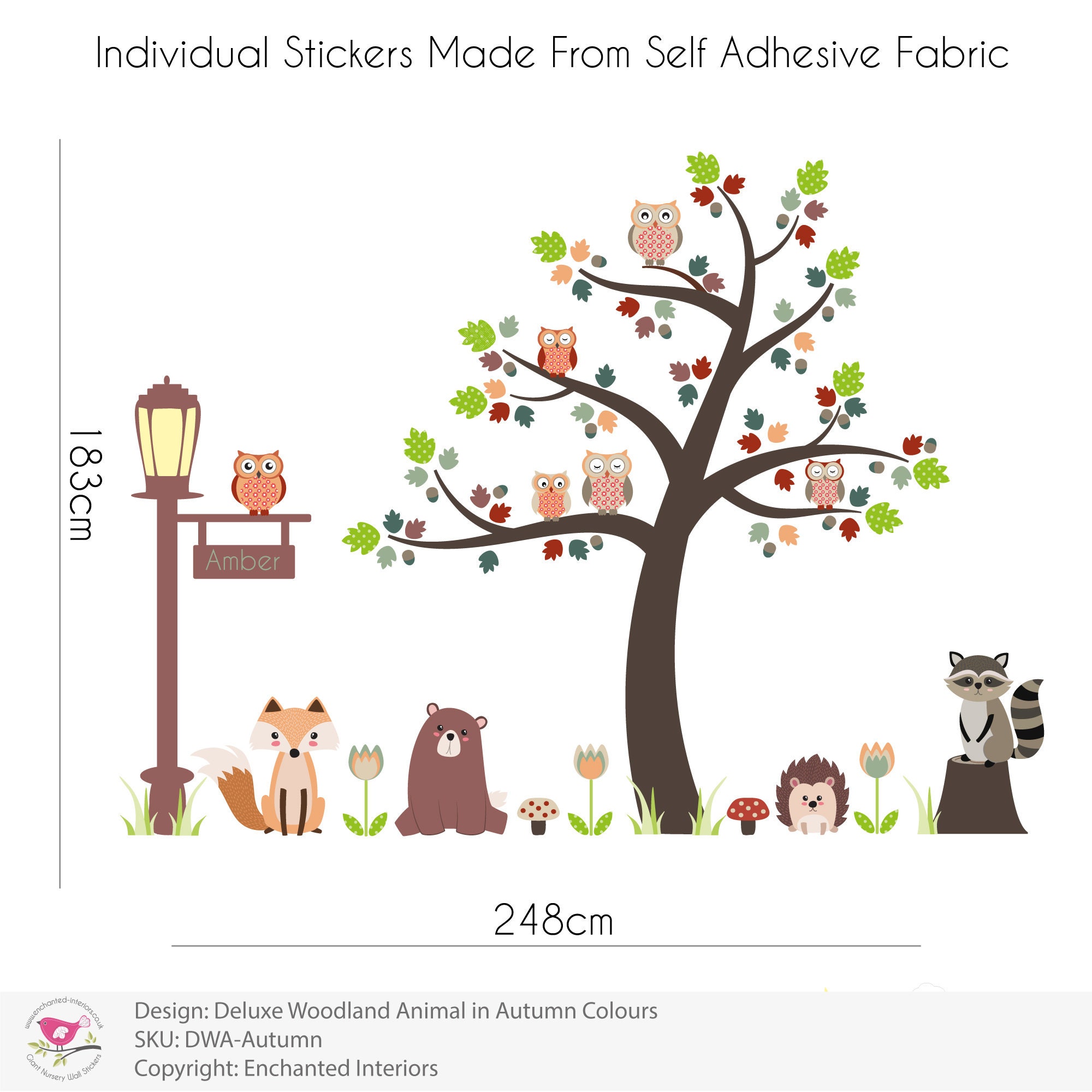 Woodland Nursery Wall Stickers. Autumn Forest Animals Etsy UK