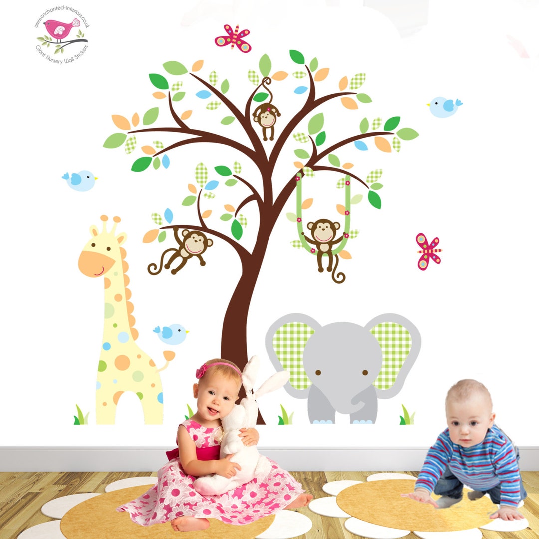 Jungle Decals Unisex Baby Nursery Wall Stickers. Swinging Etsy Ireland