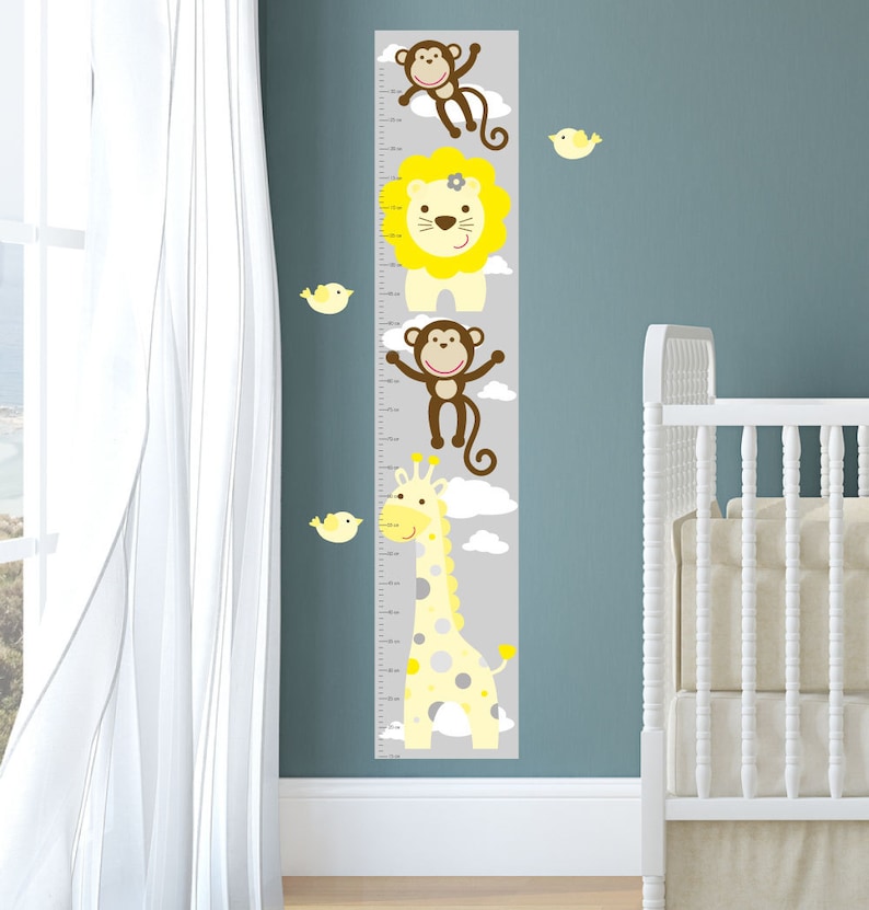 Yellow and Grey Jungle Wall Stickers Gender Neutral Nursery Etsy