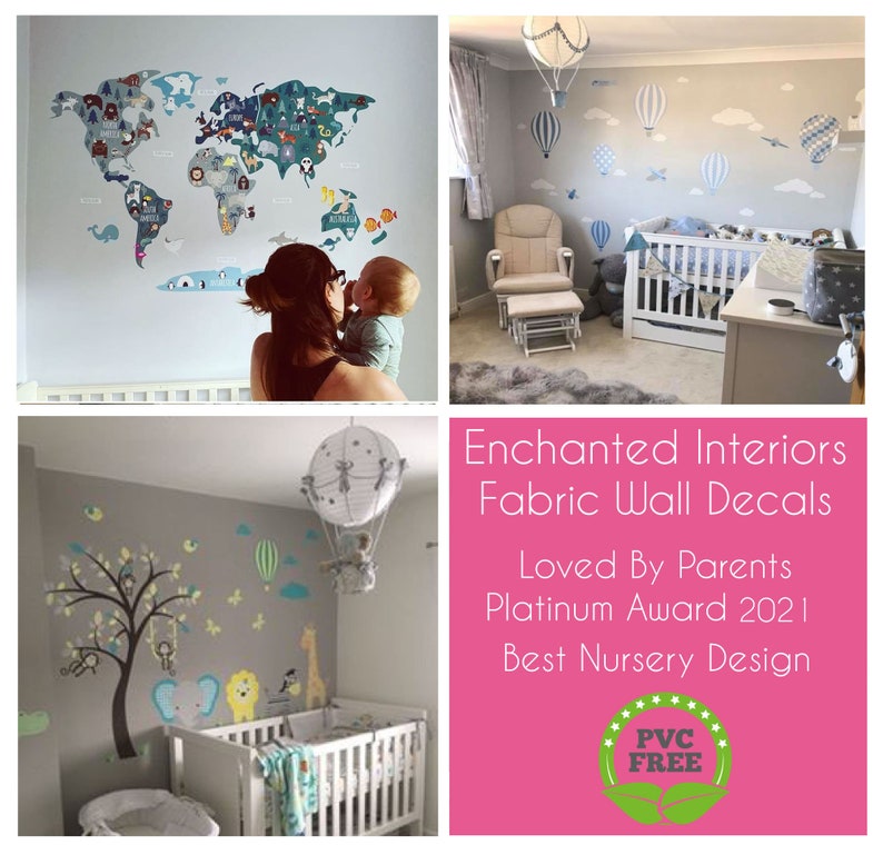 Jungle Animal Decals Gender Neutral Wall Stickers Giraffe Etsy