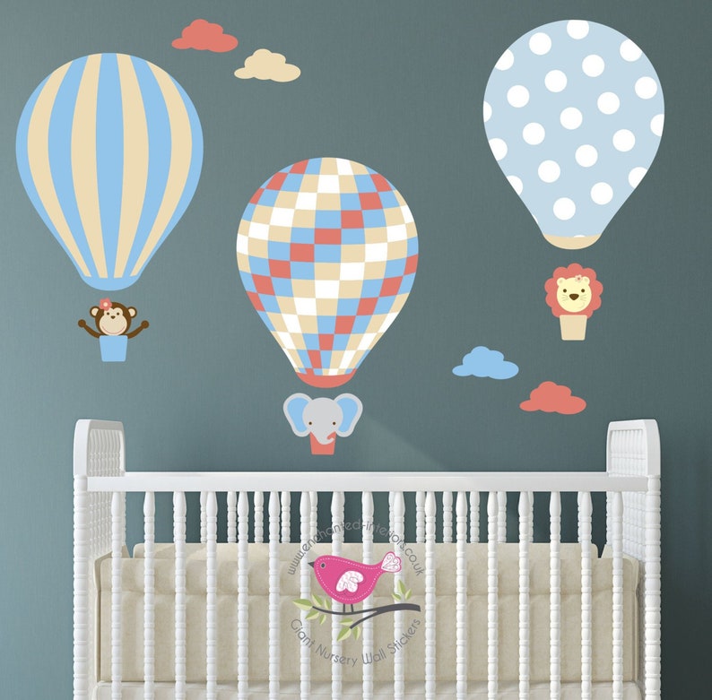Hot Air Balloon Wall Decal And Jungle Animal Stickers - Hot Air Balloon Wall Art Nursery Hot Air Balloon Wall Decal And Jungle Animal Stickers - Hot Air Balloon Wall Art Nursery