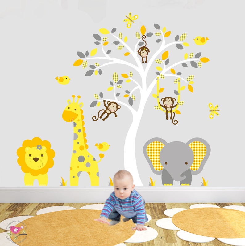 Jungle Decal. Gender Neutral Nursery Safari Wall Stickers Etsy