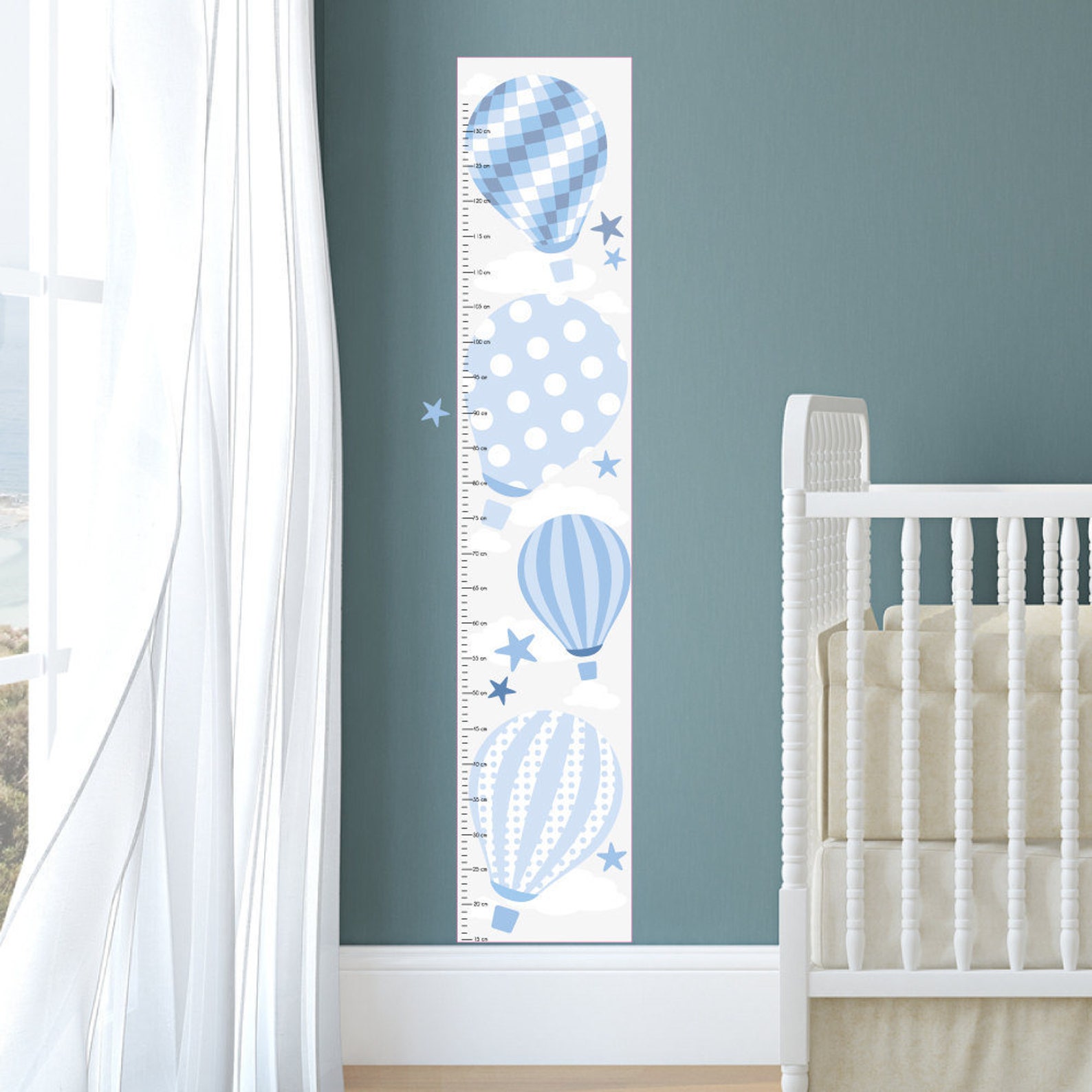 Baby boys wall stickers. Hot Air Balloon Decals. Planes white Etsy