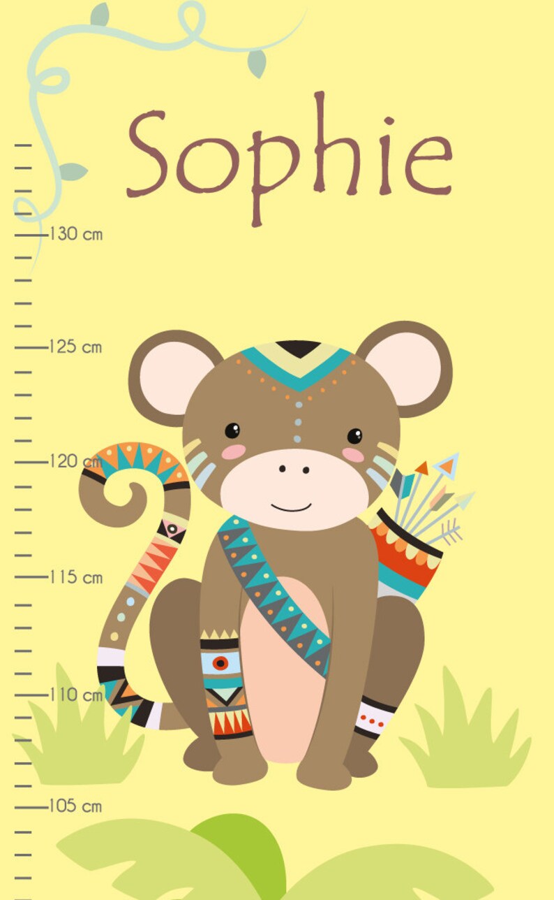 Tribal Nursery Decor Jungle Height Chart Personalized for Etsy