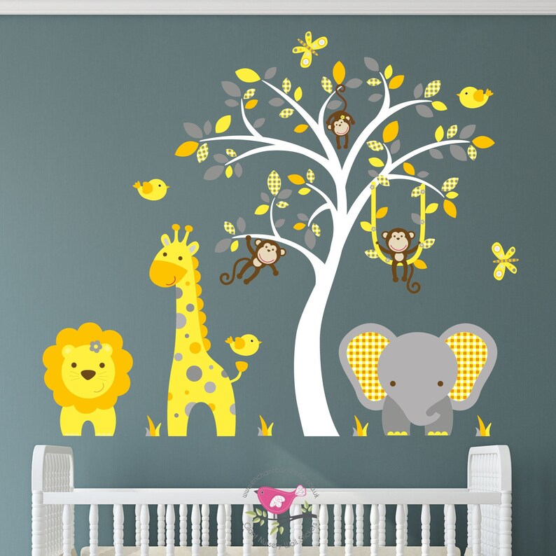 Jungle Decal. Gender Neutral Nursery Safari Wall Stickers Etsy