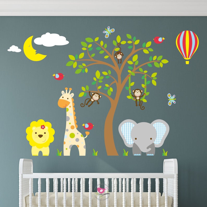 Jungle Safari Decal Baby Nursery Wall Stickers. Monkeys Etsy Canada