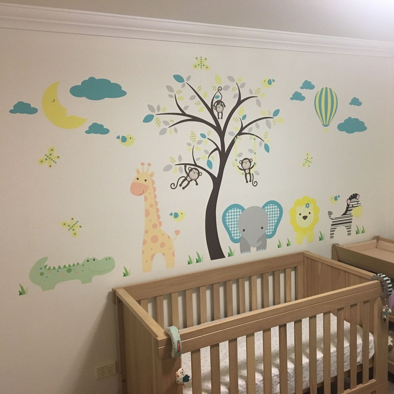 Jungle Animal Decals. Gender Neutral Wall Stickers Giraffe Etsy