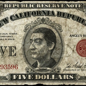 Dólares impresos de Fallout New California Republic - 8 billetes (una sola cara) Parche para disfraz de cosplay - impreso