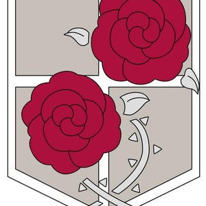 Rose Backpatch Attack on Titan - Rückenaufnäher (28 cm) & 3 kleine Fronttasche Arm Logos (gedruckt) Cosplay Kostüm Patch..Halloween Kostüm..