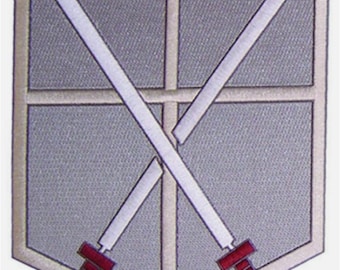 Attack on Titan - Swords 104th Back Patch (28cm) +3 small Front Pocket Arm Logos (printed) Cosplay Costume Patch.. Printed  Costume ..