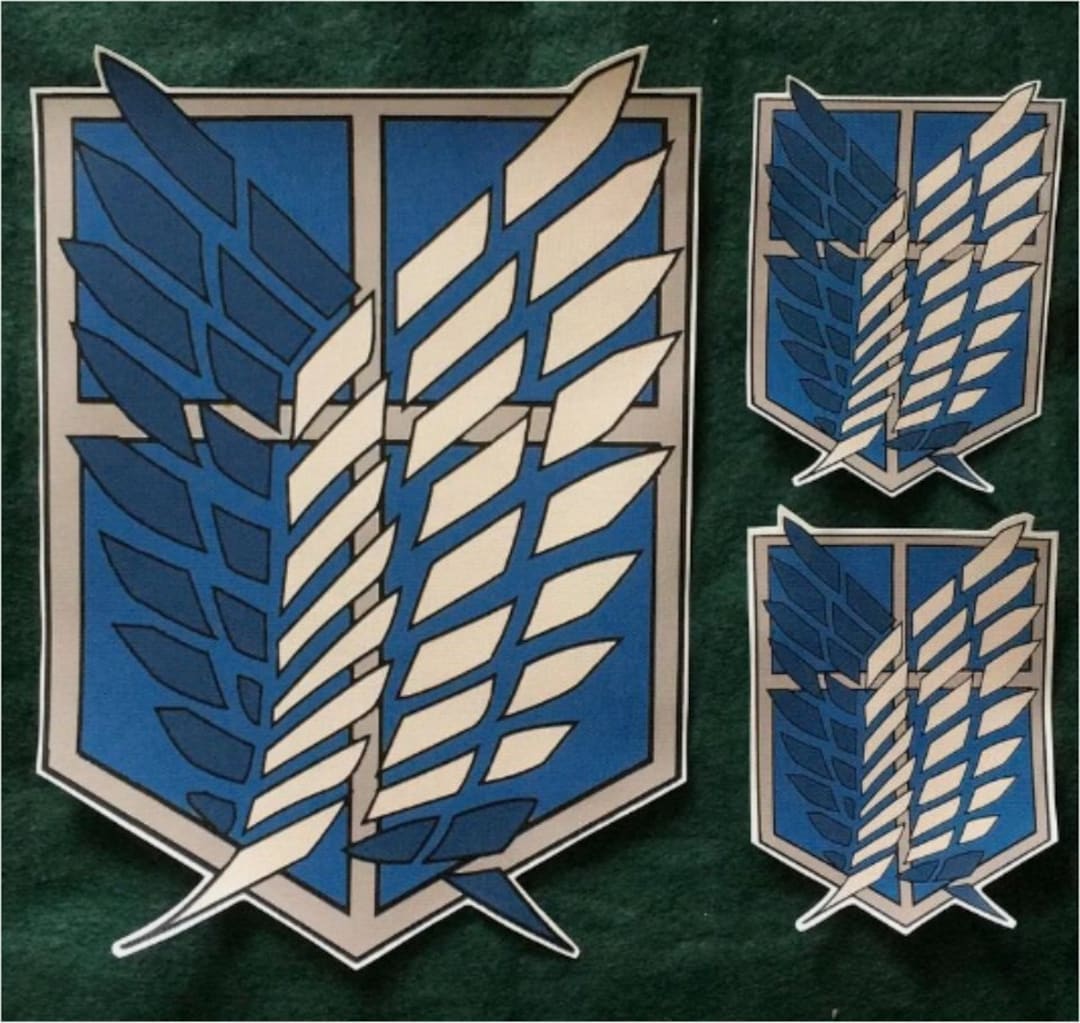 Printed Attack on Titan - Back Patch Dark (28cm) & 3 Small Front Pocket ...