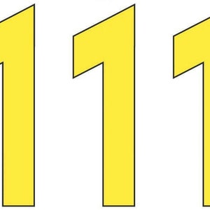 May include: Three yellow numbers, each a '1', are displayed in a row. The numbers are outlined in black and have a slightly rounded, bold font.