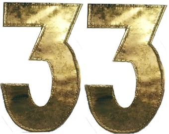 Fallout 33 - Vault Suit Numbers Cosplay Costume Patch  (Printed / Fake Metallic Looking) 21cm tall