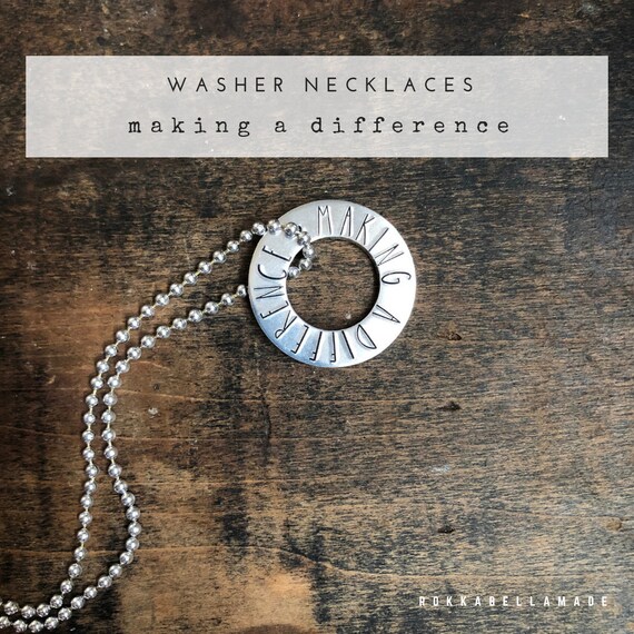 Washer Necklace Making A Difference Back To School Teacher Etsy Washer Necklace Making A Difference Back To School Teacher Etsy
