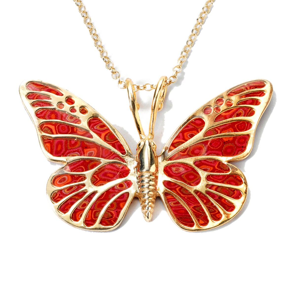 Butterfly Necklace Gold Plated Sterling Silver Handmade Etsy