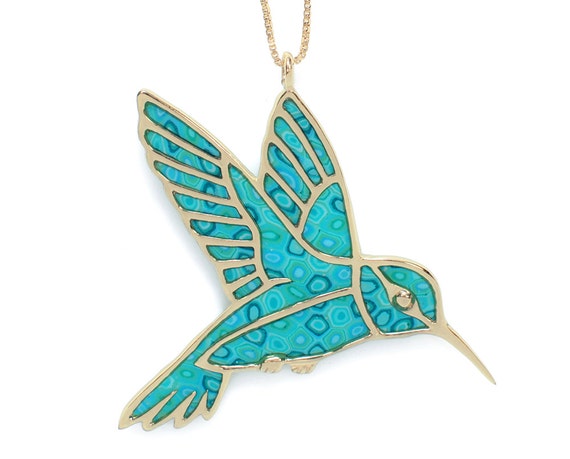 Turquoise hummingbird necklace Clearance