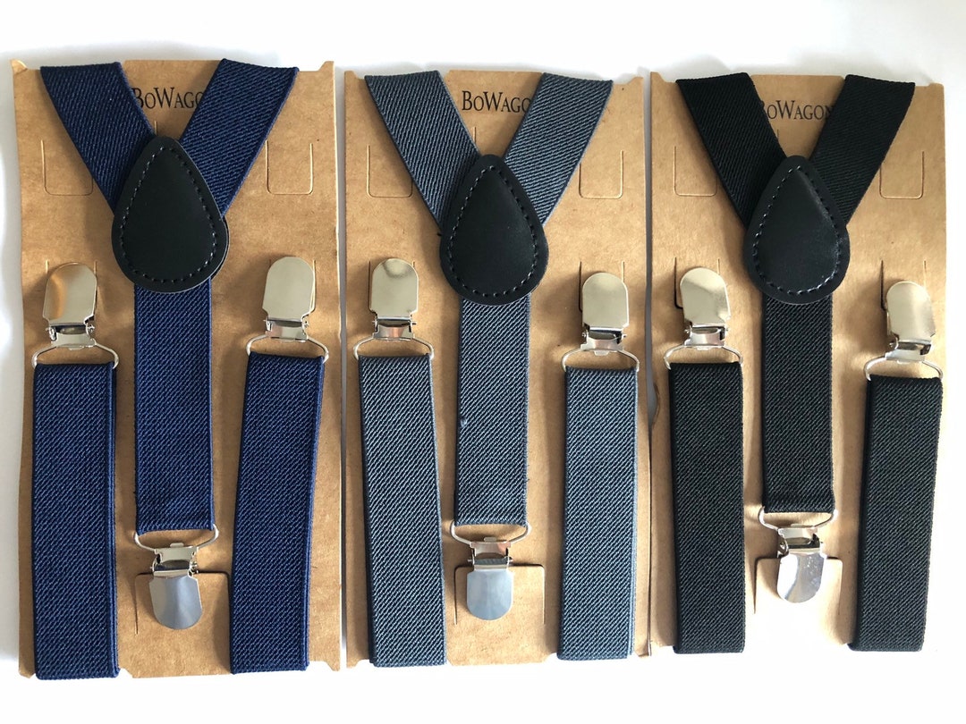 Kids Elastic Suspenders 1-5yo. Navy Suspenders. Dark Grey - Etsy