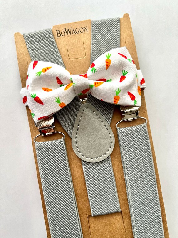 Easter Carrots Bow Tie and Light Grey Suspenders Sets. Carrots Easter Bow Tie Adults kids Easter Bow Tie. Etsy UK