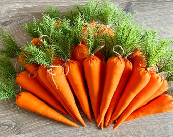 Easter Carrots, Stuffed Carrots Farmhouse Carrots, Easter Basket Stuffers Carrots. Reindeer Carrots. Easier Decor.