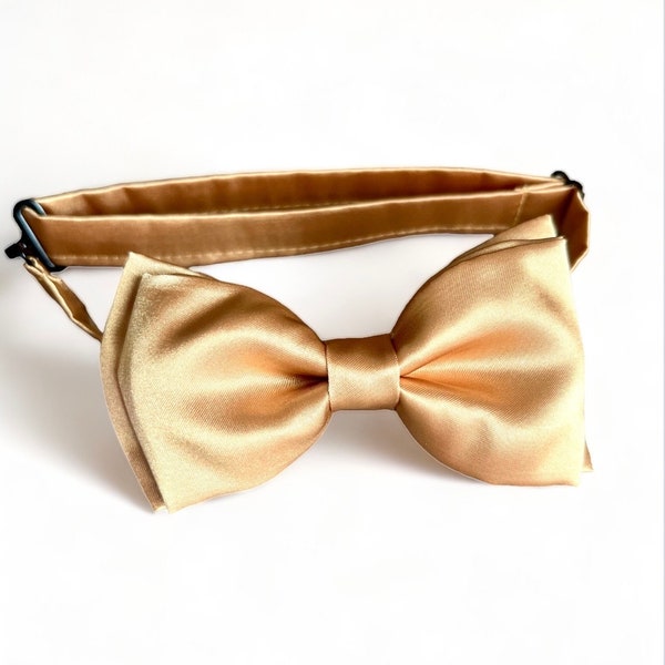 Gold pre- tied  Bow Tie. Kids/Adults. Golden Wedding Bow Tie. Groomsmen Bowtie. Best men bowtie.