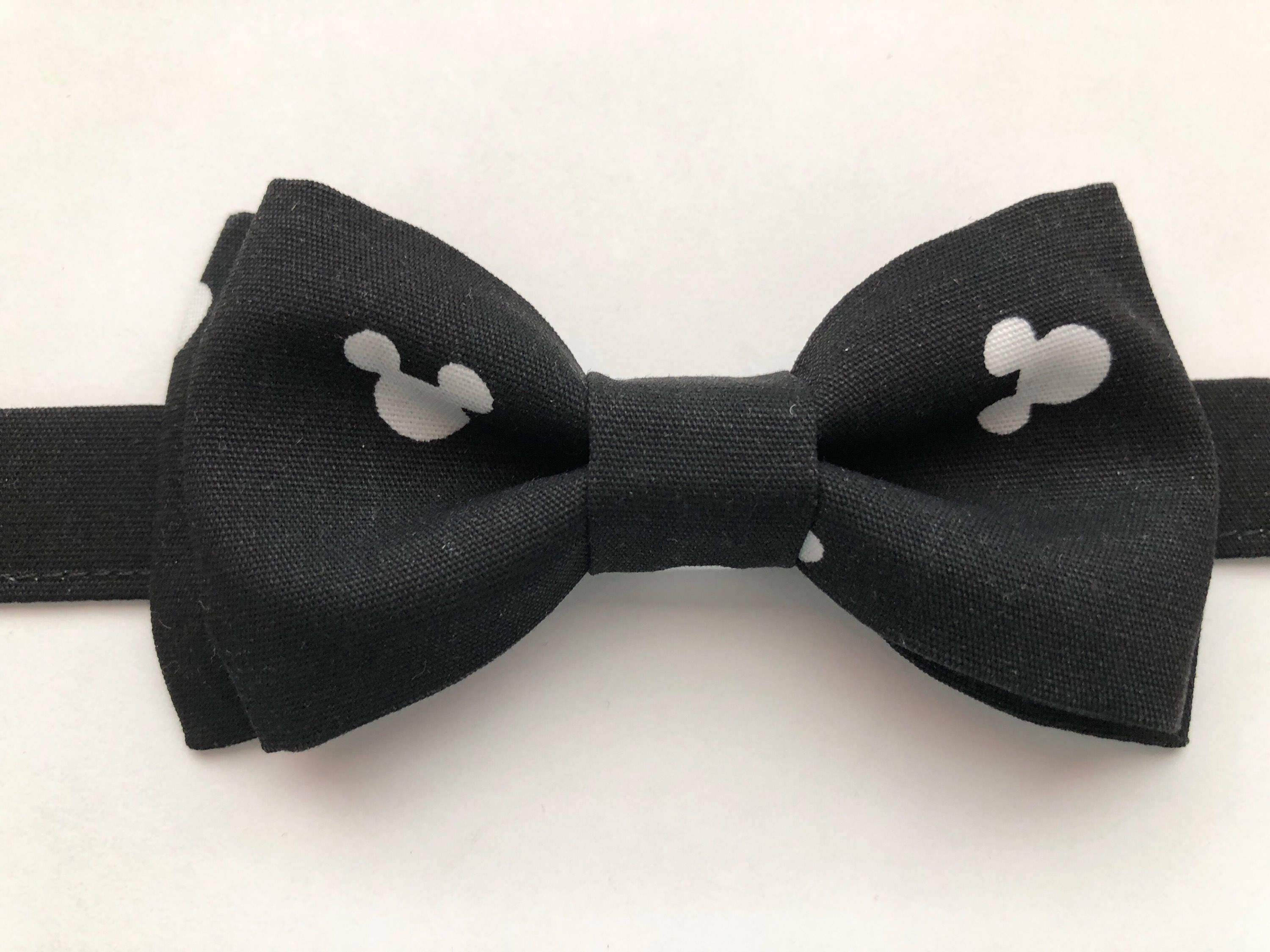 Kids Black Mickey Mouse Cotton Bowtie/black Solid Suspenders - Etsy