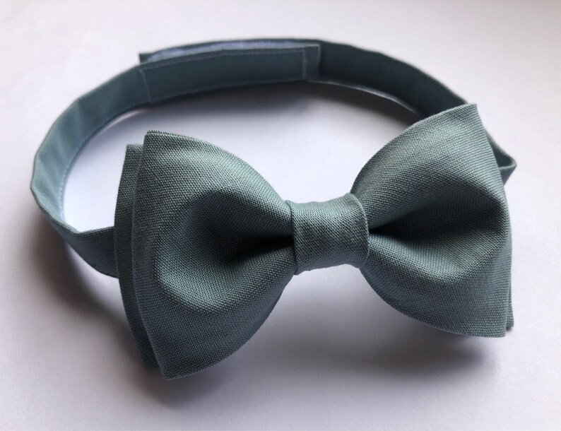 Dusty Blue Bow Tie and Light Grey Suspenders Set/ Two Piece - Etsy