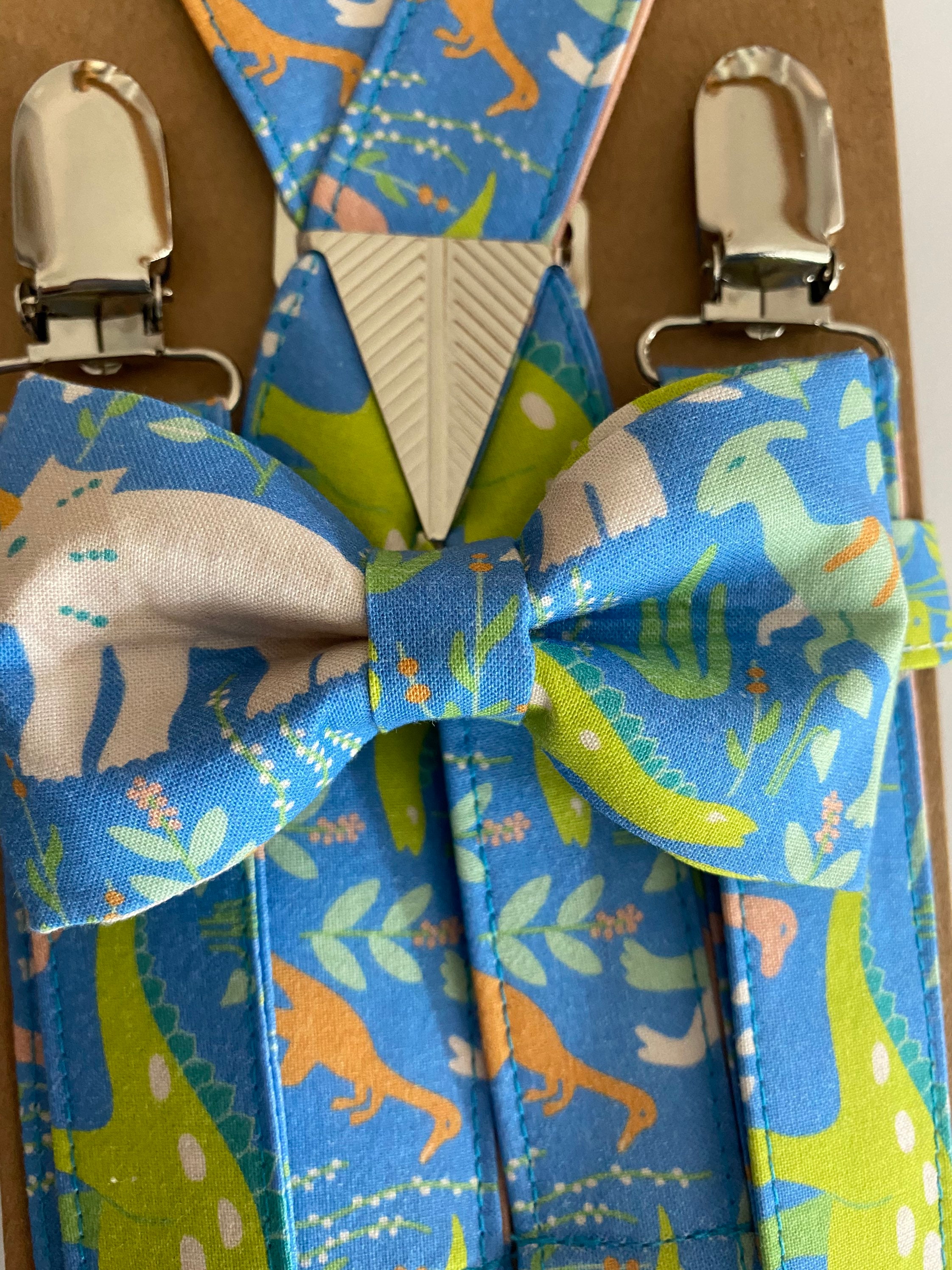 Dinosaurs Suspenders/ Bow Tie Set Kids Dinosaurs Bow Tie. Etsy