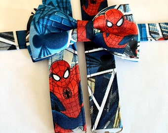 Superhero Spider Man Geek Suspenders/ Bow Tie Set! Kids Superhero Bow Tie. Superhero Suspenders.