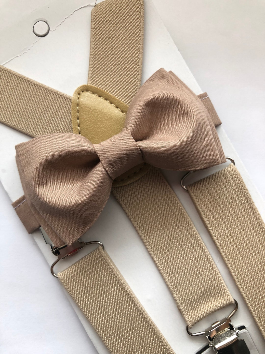 Babyhug Bow and Suspender Set Stripes - Beige