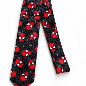 Superhero Neck tie. Superhero Wedding Party Birthday Black Necktie.