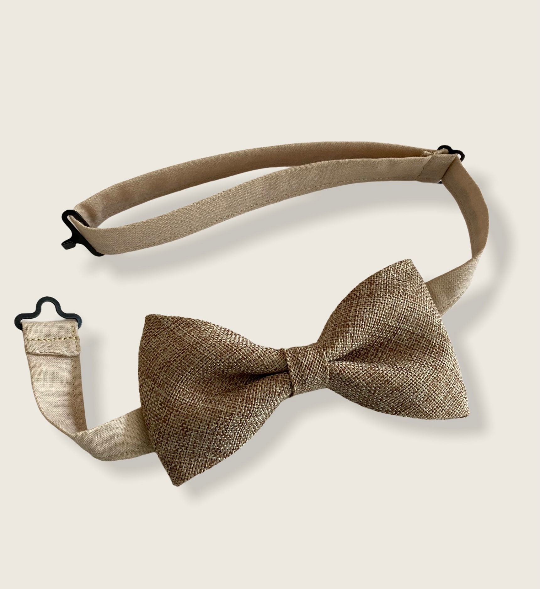 Khaki Burlap Groomsmen Bow Tie