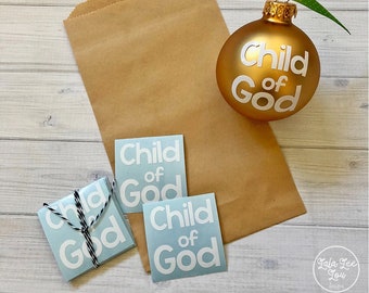 Sale! Small, Gold Child of God Ornament Vinyl