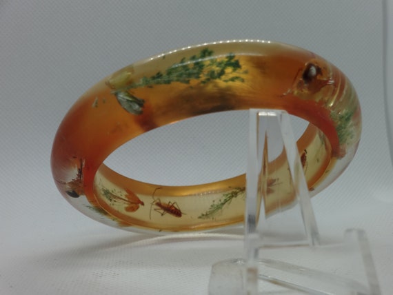 Lucite cuff bracelet with the tones of a summer p… - image 9