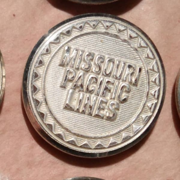 MO-PAC Missouri Pacific Railroad Lines Boutons uniformes. "Nouveau" Old fournitures de veste