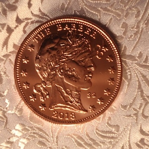 PATRIOTIC DEAD! Zombucks® The Barber 1 oz Copper Round for Jewelry.            .999 Fine Copper