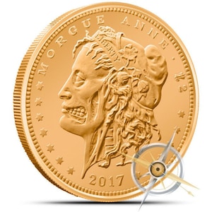 Zombucks® Morgue Anne 1 oz Copper Round for Jewelry.            .999 Fine Copper