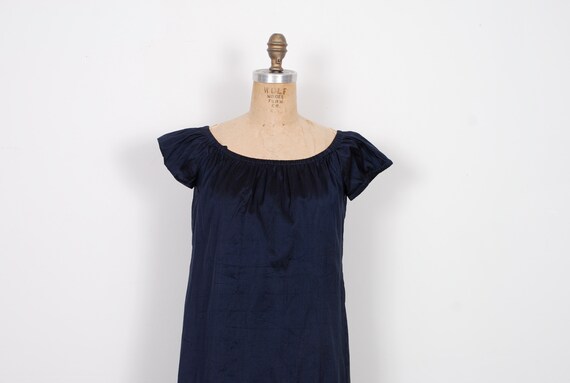 Navy Silk A line Dress