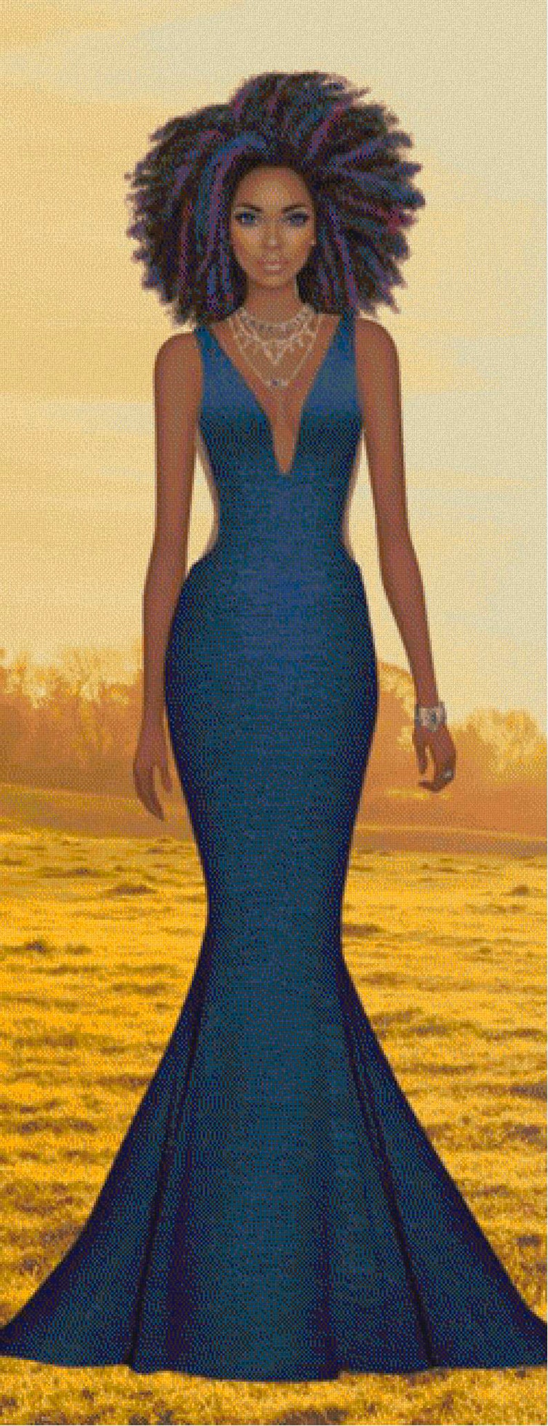 Hand Embroidery Black Woman Prints Black Art Cross Stitch Pattern African American Art Cross Stitch Black
