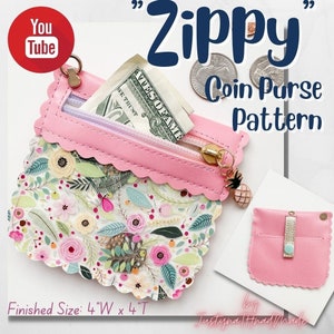Patrón de costura / Monedero "Zippy" / Bolsillo con cremallera / Bolsillo con ranura para tarjeta