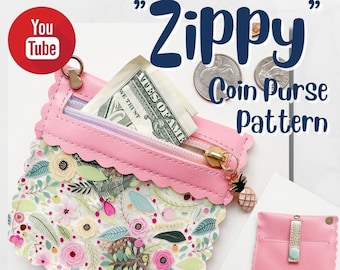 Sewing Pattern | &quot;Zippy&quot; Coin Purse | Zipper Pocket | Card Slot Pocket