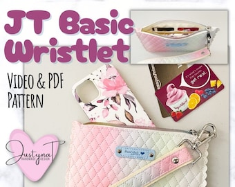 PDF + Video Sewing Pattern | JT Basic Wristlet | Credit Card and Cell Phone Holder