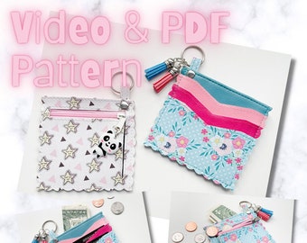 PDF & Video Pattern | Thrifty Wallet | 3 Card Slots | Cash Pocket | Zipper Coin Pocket